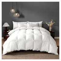Daunendecke 135x200 cm, 100% Baumwolle, 80% Daunen und 20% Federn, 4 Jahreszeiten Bettdecke, Mittelwarm, Atmungsaktiv, Fluffy Medium Down Duvet