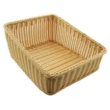 Dekoleidenschaft Auslagekorb aus Poly-Rattan, quadratisch, 40x50 cm, Brotkorb, Buffetkorb, Servierkorb, Obstkorb, Gemüsekorb, Aufbewahrungskorb, Regalkorb