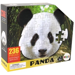 LEAN Toys Puzzle Kinder Puzzle Pandakopf Panda Bär Bären Kinderpuzzle 236 Teile, Puzzleteile