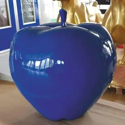 Casa Padrino XXL Deko Apfel Blau Ø 80 cm - Garten Dekoration