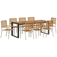 VidaXL Gartenstuhl Garten Essgruppe 9 pcs Beige 200 x