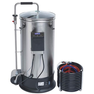 Grainfather Connect - Bierbrauanlage Edelstahl, 30 L Kapazität, kräftige Magnetpumpe, Gegenstrom-Würzekühler, kompatibel mit Grainfather Connect App, Bier brauen