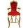 Casa Padrino Barock Hochstuhl Barstuhl Rot / Gold - Bar Hocker Stuhl Möbel
