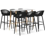 vidaXL 7-tlg. Bar-Set Weiß und Schwarz