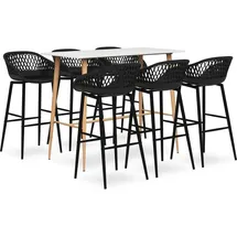 vidaXL 7-tlg. Bar-Set Weiß und Schwarz