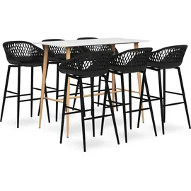vidaXL 7-tlg. Bar-Set Weiß und Schwarz