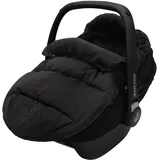 Jollein Fußsack Puffed - Schwarz - Für Babyschale Kinderautositz Gruppe 0+ und Kinderwagen - Für 3-Punkt- und 5-Punkt-Gurt