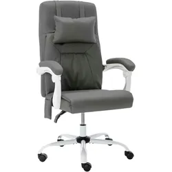 vidaXL Massage-Bürostuhl Grau Kunstleder