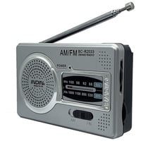 ISAKEN Mini-Radio Tragbarer Radio AM FM Radio FM-Radiospieler Teleskopantenne Pocket Radio Weltempfänger Kleines Radio mit Lautsprecher, Batteriebetrieben