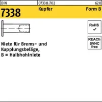 Industrial Quality Supplies DIN 733 Halbhohlniete Kupfer B 5
