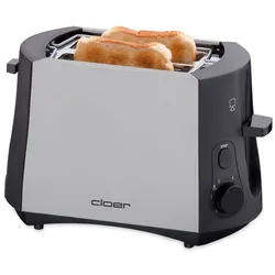 CLOER 3410 Toaster - Mattes Metallgehäuse, 825 Watt Leistung & nachhebbare Toastscheiben