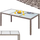 CASARIA Gartentisch 190 x 90 x 75 cm Creme/Schwarz