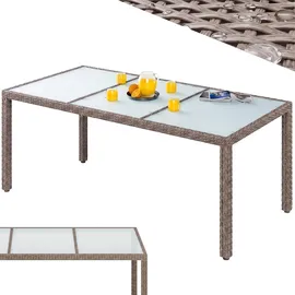 CASARIA Gartentisch 190 x 90 x 75 cm Creme/Schwarz