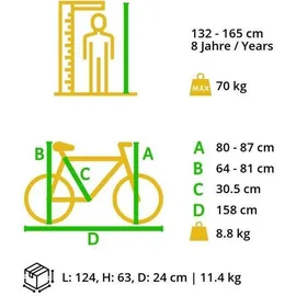 Bikestar Leichtgewicht 9kg Kinder Jugend Fahrrad Aluminium ab 8-9 Jahre | 24 Zoll 8 Gang Shimano Schaltung Ultra Leicht | Grün Grün