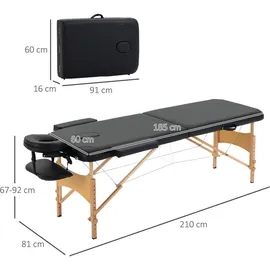 Homcom Massageliege, klappbarer Massagetisch mit Kopfstütze, für Spa, Salon