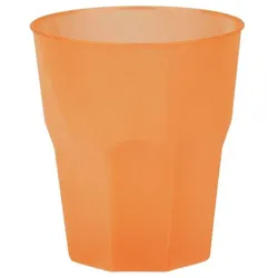 840 Mehrweg Becher orange Plastikbecher 250ml Wiederverwendbar Frost bunt