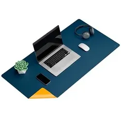 sax design Schreibtischunterlage Kunstleder blau/gelb