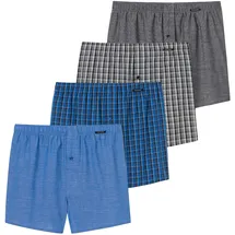 SCHIESSER Web-Boxershorts Grau/Blau 4XL 4er Pack