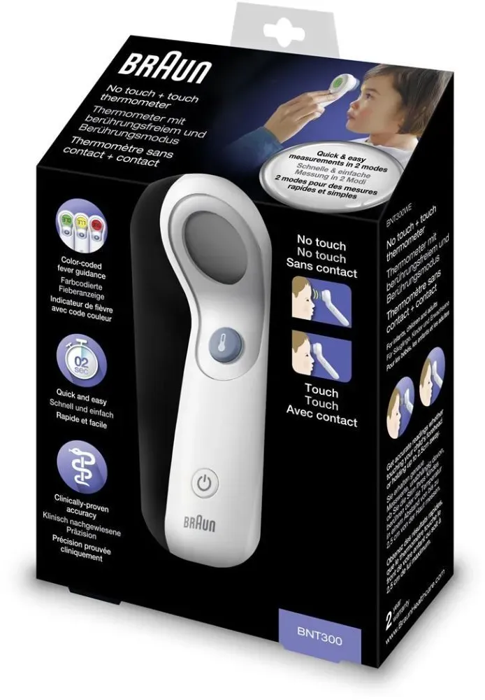 Braun No touch Berührungsloses + Kontakt-Thermometer BNT 300