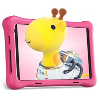 Wqplo Kinder Tablet 8 Zoll Android 12 Quad-Core 2 GB RAM 32 GB ROM 1280x800 IPS HD-Display 4000 mAh Dual-Kamera WLAN Bluetooth Kinder-Tablet mit Schutzhülle (Rosa)