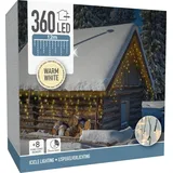 free & easy, self import agencies LED-Lichtervorhang warmweiß, 360 LEDs, Grünes Kabel, Innen/Außen, 15m