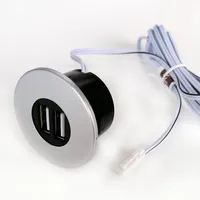Kalb Material Für Möbel kalb Einbau USB-Hub, Silbergrau, Steckdose für Smartphone, Tablet, E-Reader Möbeleinbau 12V