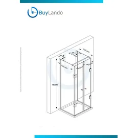 Buylando Glaswerk Westfalen - Emma 80x90x80x180 cm U-form Duschkabine Gold