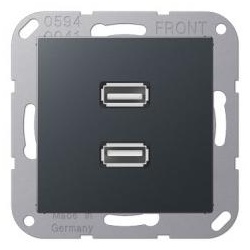Jung Multimedia-Einsatz 2 x USB (anthrazit matt)