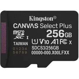 Kingston Canvas Select Plus 256 GB MicroSDXC, Speicherkarte, schwarz