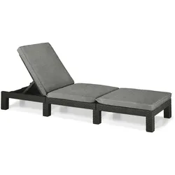 Allibert Sonnenliege Daytona anthrazit - Rattanoptik, wetterfest, Garten, Outdoor