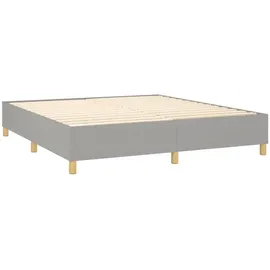 vidaXL Boxspringbett mit Matratze & LED Hellgrau 180x200 cm Stoff