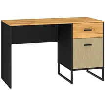 Feldmann-Wohnen Schreibtisch 120x55x75cm Schwarz / Braun Eiche