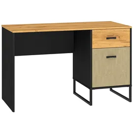 Feldmann-Wohnen Schreibtisch 120x55x75cm Schwarz / Braun Eiche