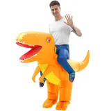 IRETG Dinosaurier Aufblasbares Kostüm Erwachsene Lustige Aufblasbare Dinosaurier Kostüme Halloween Verkleidung für Lehrer Schulparty