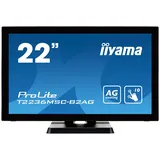 iiyama Prolite T2236MSC-B2AG 55 cm (21,5") AMVA LED-Monitor Full-HD 10 Punkt Multitouch kapazitiv (VGA, DVI, HDMI, USB3.0) Anti Glare Beschichtung, schwarz