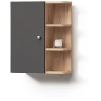 Livinity® Badschrank, Anthrazit, Braun, 5 Fächer, Rechteckig, 47.2x59.2x20.8 cm,