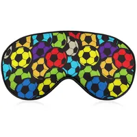 Schlafmaske kompatibel mit der bunten Fußball-Verdunkelungs-Augenmaske zum Schlafen mit verstellbarem Riemen, bequeme Nacht-Augenbinde, weiche Augenschirme für Damen und Herren, Reisen, Nickerchen