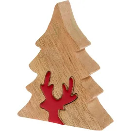 Myflair Dekobaum Holzwerkstoff B:14cm H:17cm T:3cm 1 Stück rot