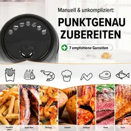 GOURMETmaxx Heißluftfritteuse 2,3 l schwarz