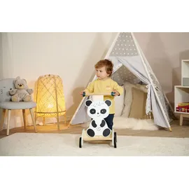 Eichhorn Birkenholz, Lauflernwagen Panda Design - Stabile Lauflernhilfe für Kleinkinder ab 1 Jahr - mit Bremse, Gummirädern, Ablagefläche - 34x40x52cm
