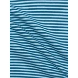 Bündchenstoff Schlauch Meterware Streifen 4 Farben ab 50cm (Petrol, 100cm)
