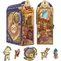 tonecheer DIY Book Nook Kit mit Staubschutz und LED-Licht, Magische Bibliothek 3D Puzzle, bewegliche und rotierende Teile, kreative Buchstütze für Bibliothek, Geschenkideen für Erwachsene