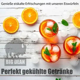 BigDean Eiswürfelform mit Deckel & Zubehör für bis zu 66 runde Eiswürfel