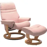 Stressless Stressless® Relaxsessel »Sunrise«, (Set, Relaxsessel mit Hocker), mit Classic Base, Größe L, Gestell Eiche pink