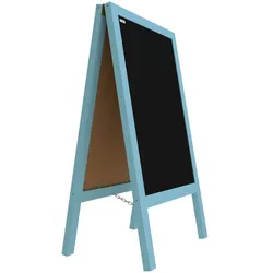 ALLboards Kundenstopper mit blauem Holzrahmen 118x61cm, Werbetafel, Gehwegaufsteller, Aufsteller, Straßenreiter, Kreide