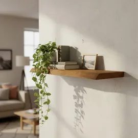 Relaxdays Wandregal 100 x 3 x 22 cm Braun