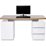 Jahnke Schreibtisch Cuuba Libre C 250 Holzoptik Braun, Weiß Eiche