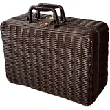 kowaku Retro Pp Weidenkoffer, Rattan-Kofferbox, Weidenpicknickkorb, Aufbewahrungsbox, Weiß, XL