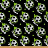 Loussiesd Fußballstoff Meterware Fußbälle Sportthema Polsterstoff für Heimwerkerprojekte und Stühle Sterne Fußballspiel Städtische Elemente Dekorativer wasserdichter Stoff 92x150cm