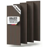Dalsys Wandpaneel Akustikpaneele Walnuss 4 St. 120 x 60 cm